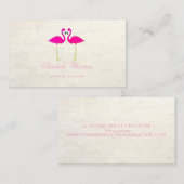 モダンガーリーおもしろい恋のピンクのフラミンゴ 名刺 (正面/裏面)
