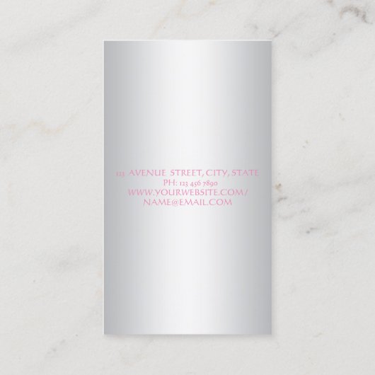 モダンガーリーおもしろい恋のピンクのフラミンゴ 名刺 (裏面)