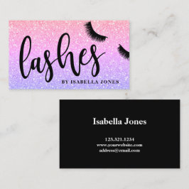 モダンガーリーかわいらしグリッターのグラデーション点滅 名刺