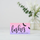 モダンガーリーかわいらしグリッターのグラデーション点滅 名刺 (スタンド正面)