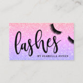 モダンガーリーかわいらしグリッターのグラデーション点滅 名刺 (正面)