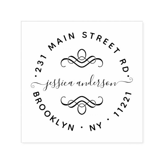 モダンガーリーエレガント書道シック セルフインキングスタンプ (デザイン)