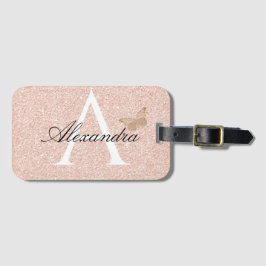 モダンガーリーエレガント赤面ピンク旅行モノグラム ラゲッジタグ