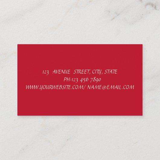 モダンガーリーエレガント赤 名刺 (裏面)