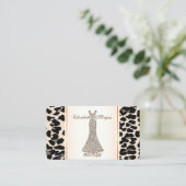 モダンガーリーエレガントLeopard Print、グリッタードレス 名刺 (スタンド正面)
