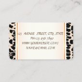 モダンガーリーエレガントLeopard Print、グリッタードレス 名刺 (裏面)