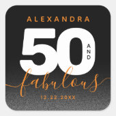 モダンガーリーオレンジ50と素晴らしい スクエアシール (正面)