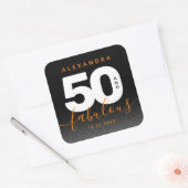 モダンガーリーオレンジ50と素晴らしい スクエアシール (封筒)