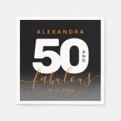 モダンガーリーオレンジ50と素晴らしい スタンダードカクテルナプキン (正面)