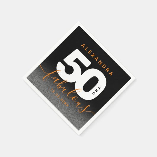 モダンガーリーオレンジ50と素晴らしい スタンダードカクテルナプキン (角)