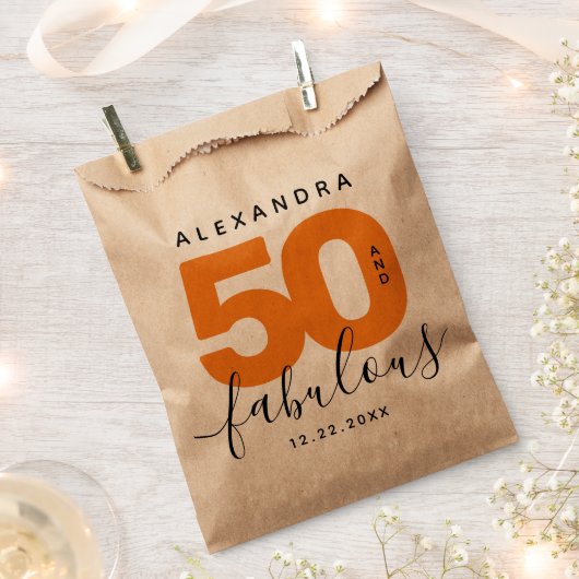 モダンガーリーオレンジ50と素晴らしい フェイバーバッグ (クリップ留めされた状態)