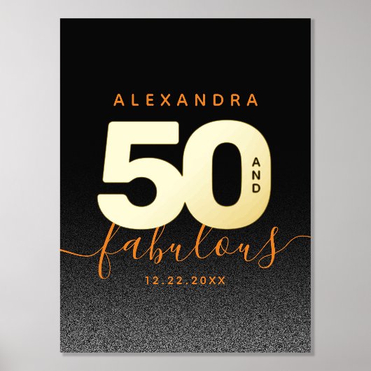 モダンガーリーオレンジ50と素晴らしい 箔ポスター (正面)