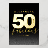 モダンガーリーオレンジ50と素晴らしい 箔招待状 (正面)