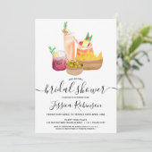 モダンガーリーカクテル水彩ブライダルシャワー 招待状 (スタンド正面)