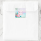 モダンガーリーカラフル愛らしい炎 スクエアシール (バッグ)