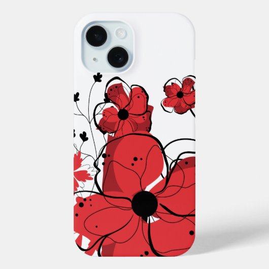 モダンガーリークール紅黒花 Case-Mate iPhoneケース (裏面)