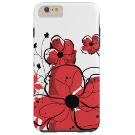 モダンガーリークール紅黒花 iPhone 15ケース