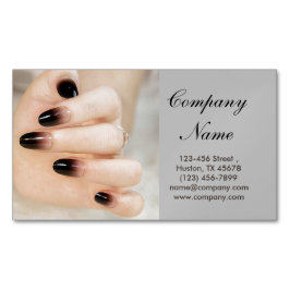 モダンガーリーグラデーションネイルアーティストネイルサロン マグネット名刺