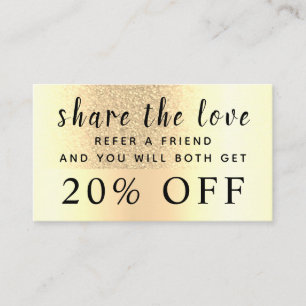 モダンガーリーグラデーション金ゴールドトレンディーグリッター 割引カード