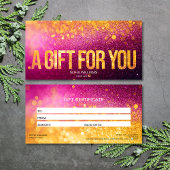 モダンガーリーグリッターピンク証明書ギフトカード