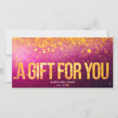 モダンガーリーグリッターピンク証明書ギフトカード (正面)