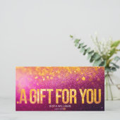 モダンガーリーグリッターピンク証明書ギフトカード (スタンド正面)