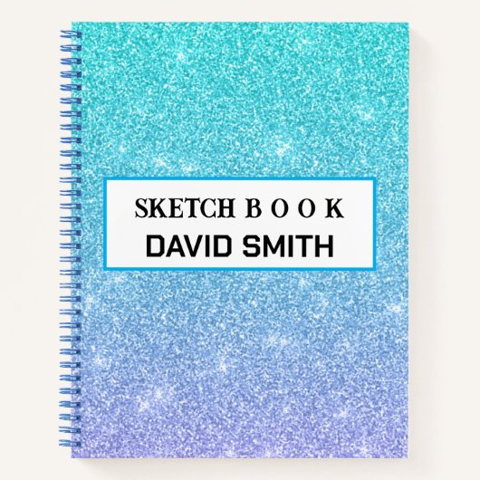 モダンガーリーグリッターSketchbookノート ノートブック (正面)