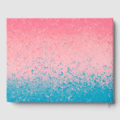 モダンガーリーコーラルピンク勾配絵を描(ばちゃばちゃ)跳ねる ゲストブック (裏面)