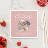 モダンガーリースクリ写真エレガント卒業 スタンダードランチョンナプキン (インサイチュ)