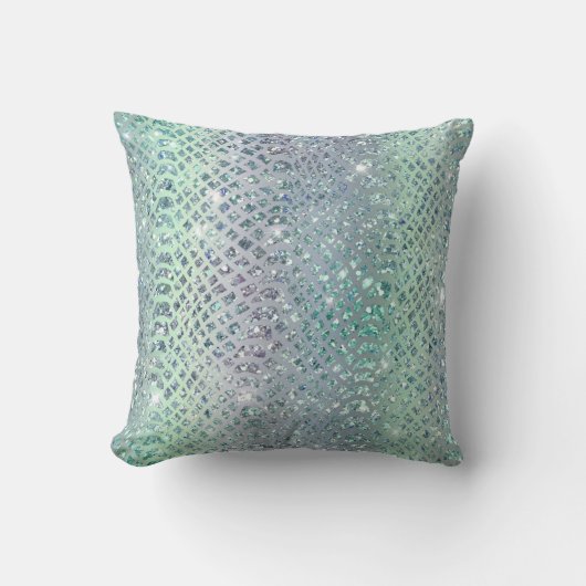 モダンガーリースタイリッシュ可愛い人魚グリッター柄 クッション (正面)