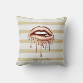 モダンガーリーストライプ金ゴールド、金属滴下唇 クッション