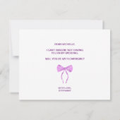 モダンガーリータイポグラフィ 招待状 (裏面)