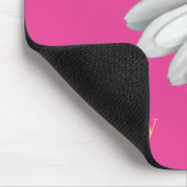 モダンガーリーデイジー花名ホットピンク マウスパッド (コーナー)