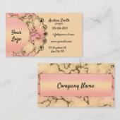 モダンガーリートレンディー大理石金ゴールドグリッターミニマル 名刺 (正面/裏面)