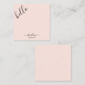 モダンガーリーバラピンクHelloスクリプト ノートカード (正面/裏面)