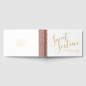 モダンガーリーバラ金ゴールドグリッターストライプスイート16 ゲストブック (全面)