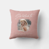 モダンガーリーピンクの写真の卒エレガント図 クッション (裏面)