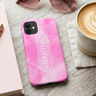 モダンガーリーピンク水彩おしゃれ iPhone 11 ケース
