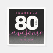 モダンガーリーピンク80と素晴らし スタンダードカクテルナプキン (正面)