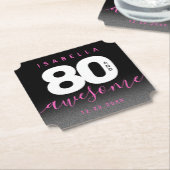 モダンガーリーピンク80と素晴らし ペーパーコースター (アングル)