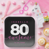 モダンガーリーピンク80と素晴らし ペーパープレート (パーティー)