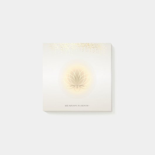 モダンガーリーフェイク金ゴールド紙吹雪 ポストイット (正面)