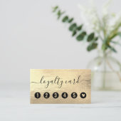 モダンガーリーフェイク金ゴールド観葉ビジネスロイヤリティ ロイヤリティカード (スタンド正面)