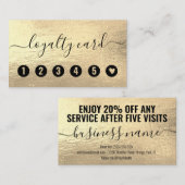 モダンガーリーフェイク金ゴールド観葉ビジネスロイヤリティ ロイヤリティカード (正面/裏面)