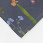 モダンガーリーフローラカラフルイニシャル フリースブランケット (角)