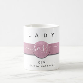 モダンガーリーモノグラム名Chic Ladyボス台本 コーヒーマグカップ
