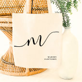 モダンガーリーモノグラム書道シック名 トートバッグ