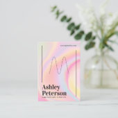 モダンガーリー大理石の虹のスクリプトリング表示 名刺 (スタンド正面)