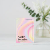 モダンガーリー大理石レインボースクリプトイヤリング表示 名刺 (スタンド正面)