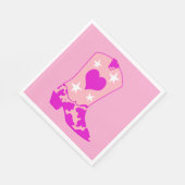 モダンガーリー女性のカーボーイウエスタンイェーハイブートピンク スタンダードランチョンナプキン (角)